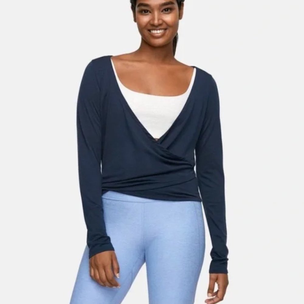 BNWT Outdoor Voices Marino Navy Wrap Cardigan Top